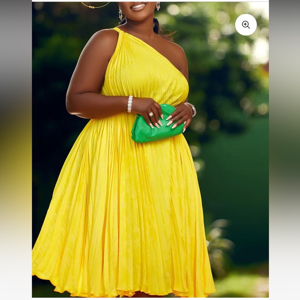 Elegant Yellow One-Shoulder Dress